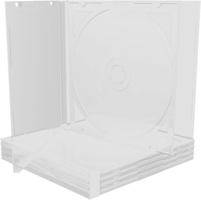 MEDIARANGE BOX31 T-2 – Black Single CD Jewel Case, Holds 2 Disks Clear (Pack of 5