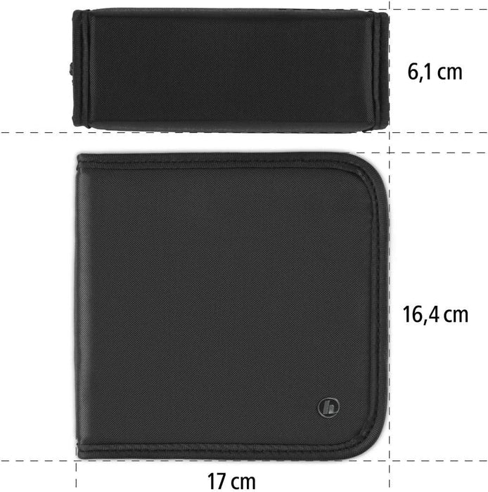 Hama CD Wallet for 40 Discs, CD/DVD/Blu-ray (folder for storage, space-saving for the office, car and at home), Black (Pack of 2