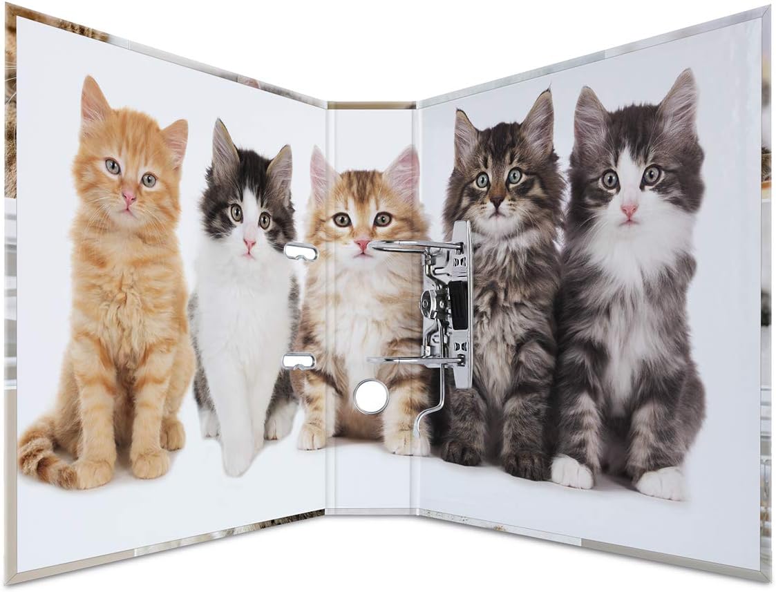 HERMA Lever Arch File Animals with Cats Motif, A4, 70 mm Spine, with Inner Print, 1 Folder