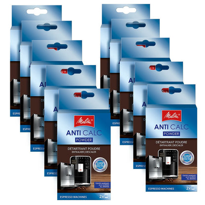 Melitta 178582 Entkalker Kaffeevollautomaten Anti Calc Espresso 2 Pulver Beutel je 40g (2x 40g), Verpackung kann variieren