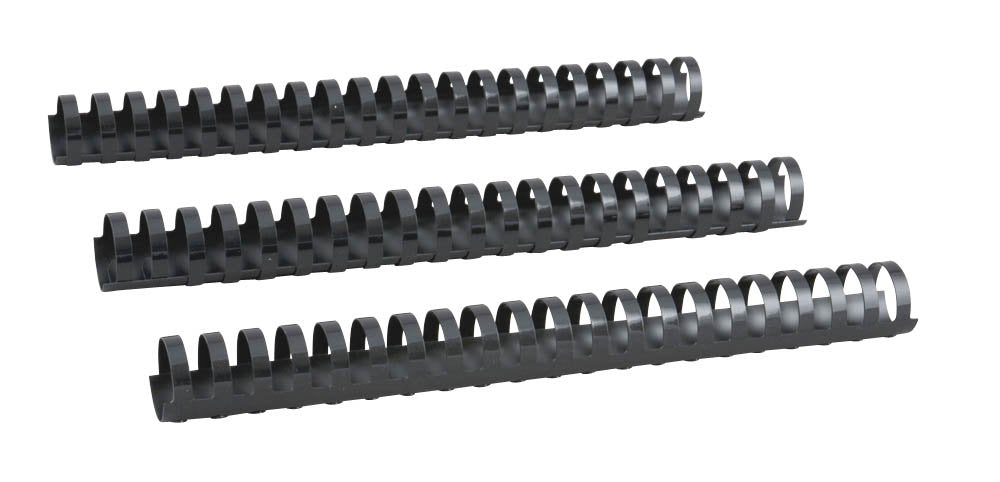 Renz Plastic Binding Combs US Division, 21 Rings for DIN A4, Diameter 28 mm, Black