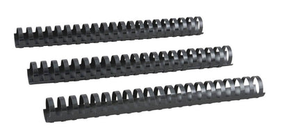 Renz Plastic Binding Combs US Division, 21 Rings for DIN A4, Diameter 28 mm, Black