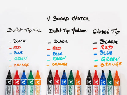 Pilot Begreen Recycled V Board Master Whiteboard Marker Bullet 6.0 mm Tip - Black/Red/Blue/Green/Orange, Wallet of 5