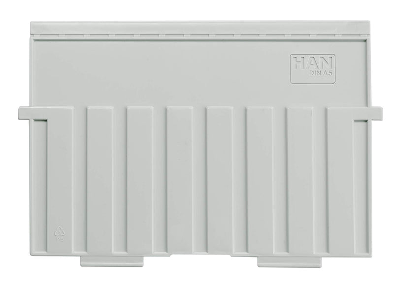 HAN 9025-11, Support plate A5 landscape, for HAN card index trays and card index boxes, pack of 5, light-grey