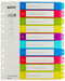 Leitz A4 12430000 Wow 1-10 Index, PC-Printable, Extra Wide, Heavy Duty Plastic, Multicoloured 1-10 Tabs