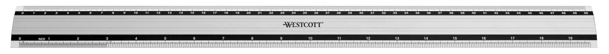 Westcott E-10193 00 20"/50cm Aluminum Ruler