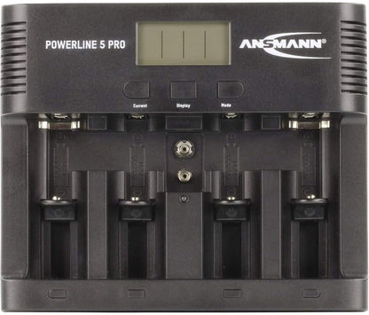 ANSMANN Battery charger for 1-4 AA, AAA, C or D + 1 x 9 V block batteries - NiMH battery charger with 4 charging programs: charging/discharging/testing/refreshing/safety shutdown for safe use