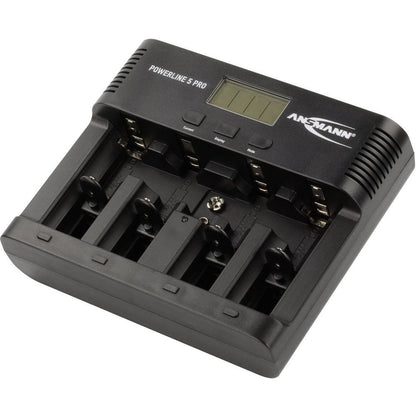 ANSMANN Battery charger for 1-4 AA, AAA, C or D + 1 x 9 V block batteries - NiMH battery charger with 4 charging programs: charging/discharging/testing/refreshing/safety shutdown for safe use