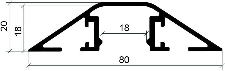 `Kabelbrucke Alu schwarz 1,5m`