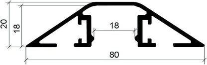 `Kabelbrucke Alu schwarz 1,5m`