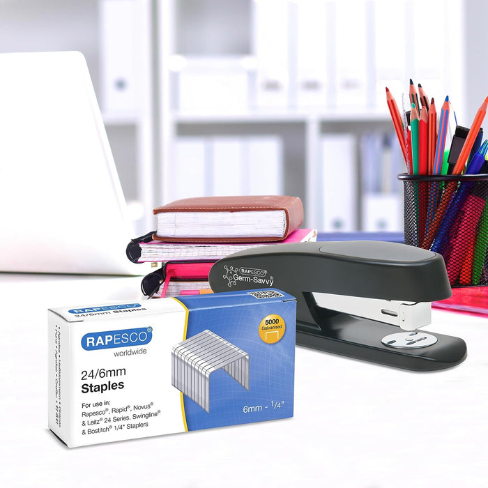 Rapesco S24602Z3 24/6 mm Galvanised Staples, Box of 5000