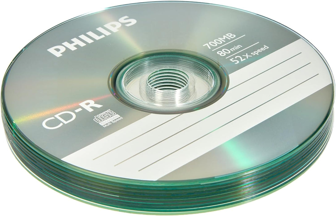 Philips CR7D5 NB10/00 CD-R Blank Discs 80 Min 52x 700MB 10er Spindel Single