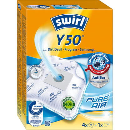 swirl Vacuum Cleaner Bag. Y 50 MP Plus Green, Acrylic, 4er Pack 4er Pack Y 50 - For Dirt Devil, Progress and Samsung vacuum cleaners