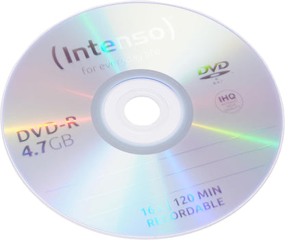 Intenso DVD-R 4.7 GB 16X Speed Single Layer Recordable DVD Media Slim Jewel Case (Pack of 10)