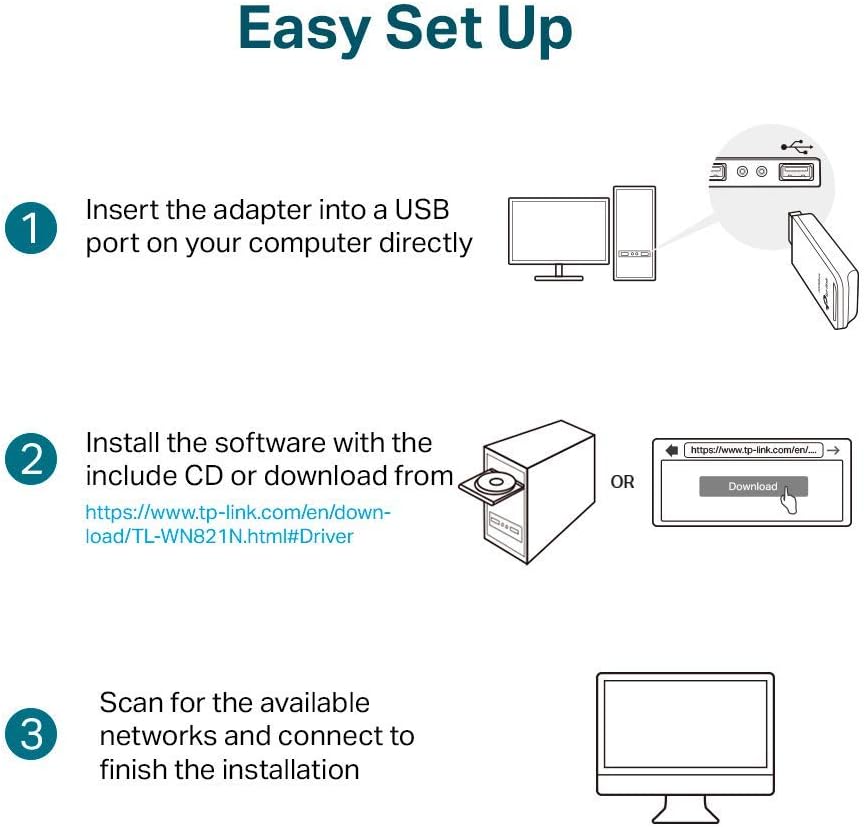 TP-LINK TL-WN821N 300Mbps Wireless N USB Adapter