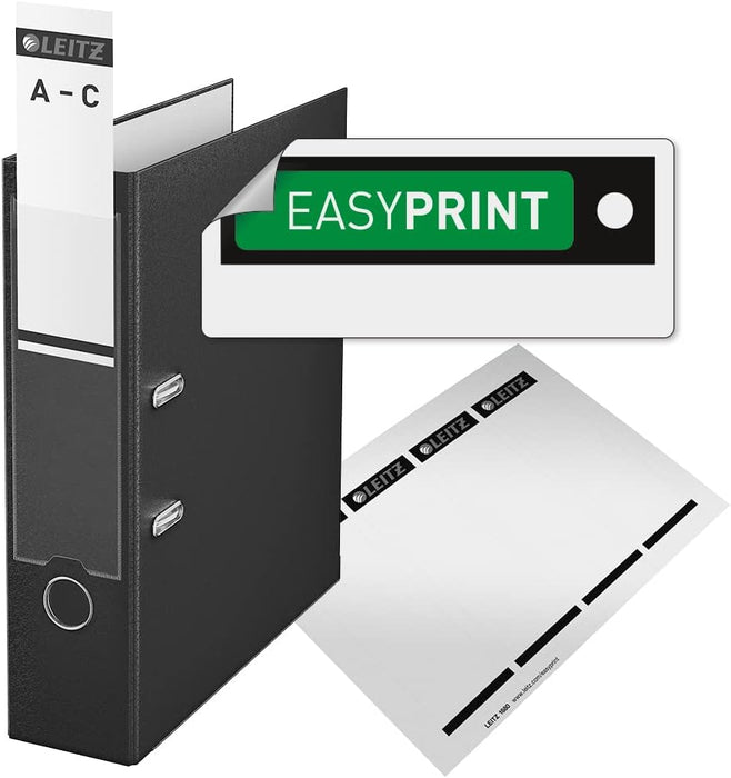 Leitz Lever Arch File, Cardboard, 8 cm Spine, 10105095 - A4, Black