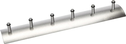 Zeller 13886 Stainless Steel Key Hook Rack with 6 Hooks,‎Aluminium,Pink,34 x 3.8 x 7.5 cm