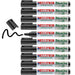 edding 21 Ecoline permanent marker - black - box of 10 - round tip 1.5-3 mm - waterproof, quick-drying, smear-proof pens - for cardboard, plastic, glass, wood, metal and fabric - refillable