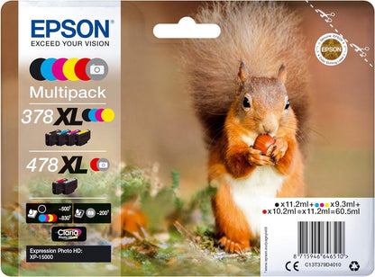 Epson C13T379D4010 X-Large Inkjet Cartridge, Black/Yellow/Magenta/Cyan (Pack of 6
