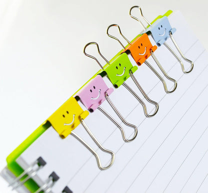 Rapesco 1428 19mm Smile Foldback Clips, Assorted Colours, Pack of 80
