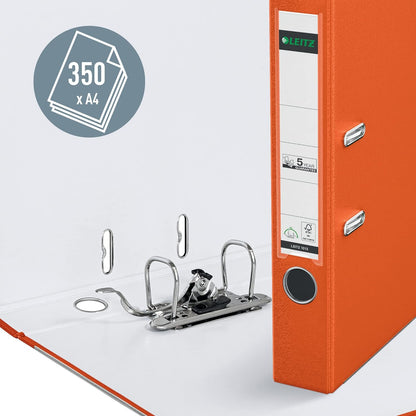 Esselte Leitz 10155045 A4 Quality File 180° with Slotted Cover Plastic Narrow Orange