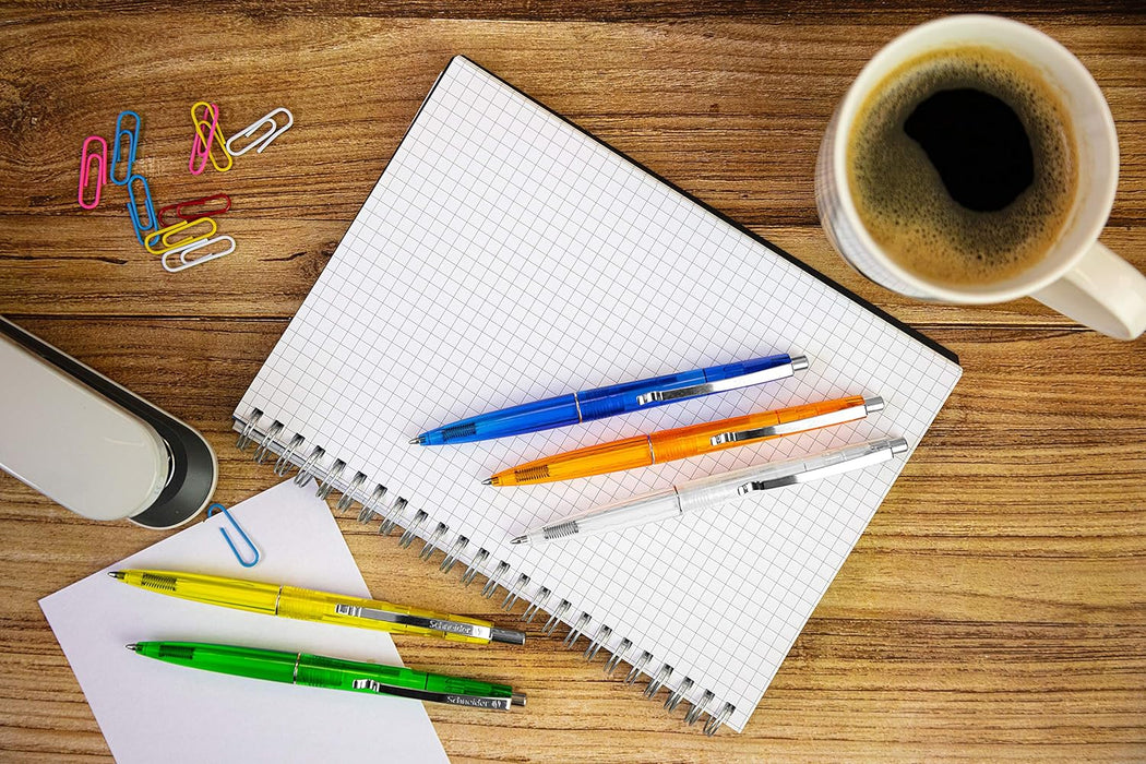 Schneider 132000 K20 Icy Colours Ballpoint Pen (Ink Colour: Blue, Medium, Indelible) Pack of 20, Assorted