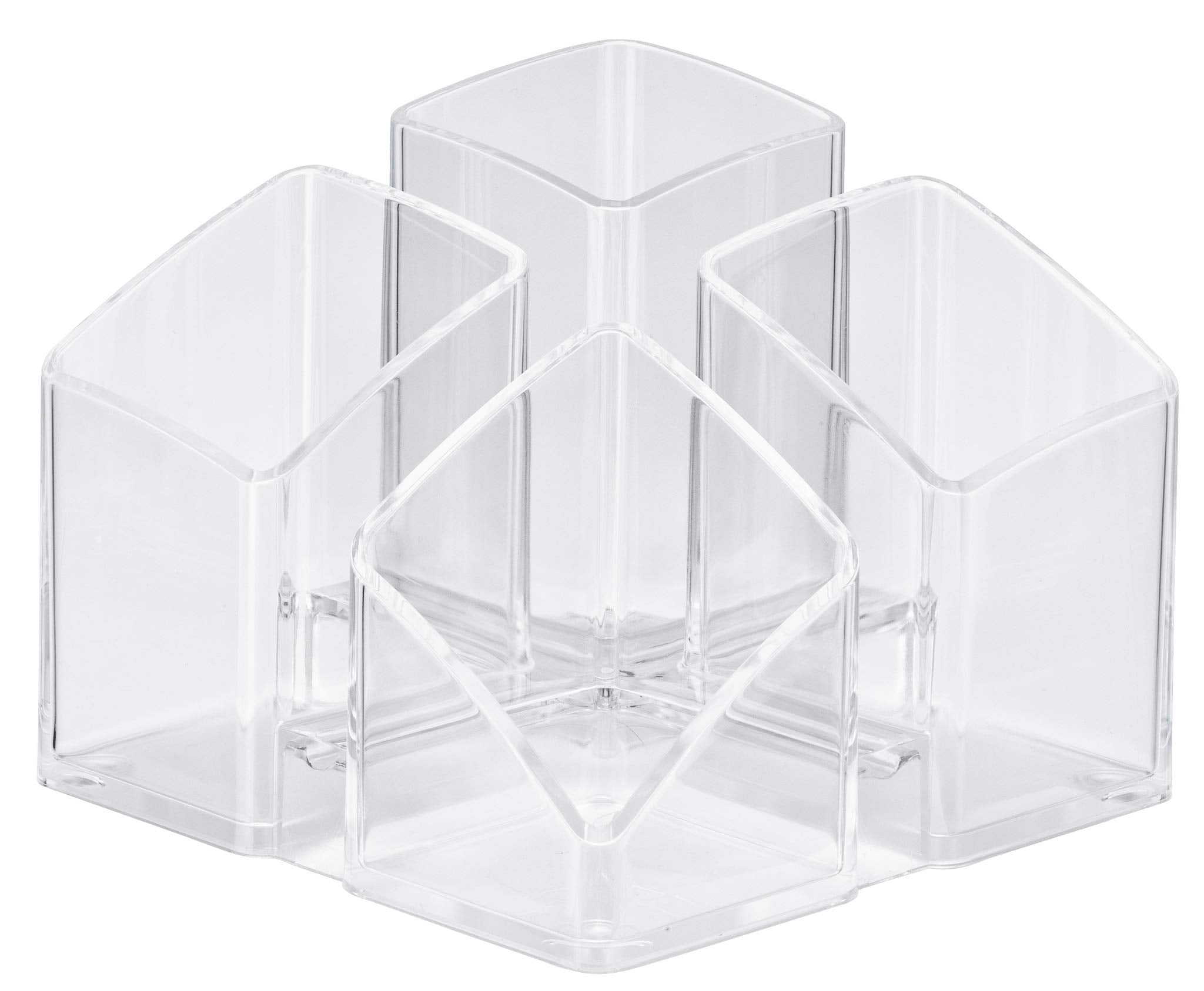 HAN 17450-23, Scala Desk Tidy. Exclusive Design Meets Function: Elegant, Glossy and Expandable. with 4 compartments und Card Holder, Transparent Crystal-Clear