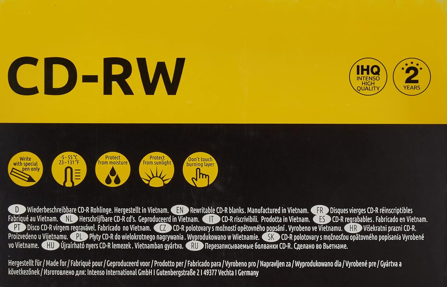 Intenso CD-R 80-Minute 700 Mb 12X Speed Re-Writable CD Media Slim Jewel Case (Pack of 10)
