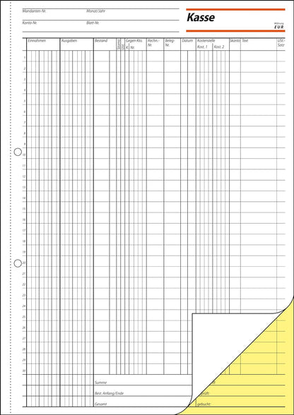 Sigel KG429 EDV Accounting Book with Copy Paper, Tax Rail 300 A4 2 x 50 Sheets with Blue Carbon Paper with Blue Carbon Paper, 2 x 50 Sheets (Pack of 10