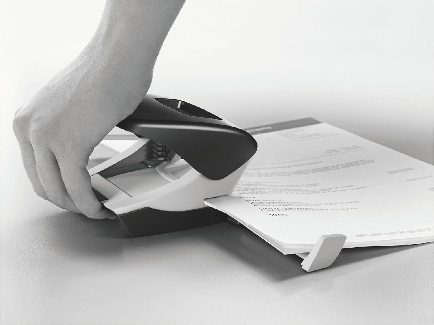 Leitz Hole Punch, 30 Sheets, Guide Bar with Format Markings, Metal, WOW Range, 50081001 - Pearl