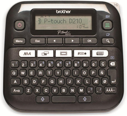 Brother PT-D210 Beschriftungsgerät (für 3,5 bis 12 mm breite TZe-Schriftbänder, bis zu 20 mm/Sek. Druckgeschwindigkeit