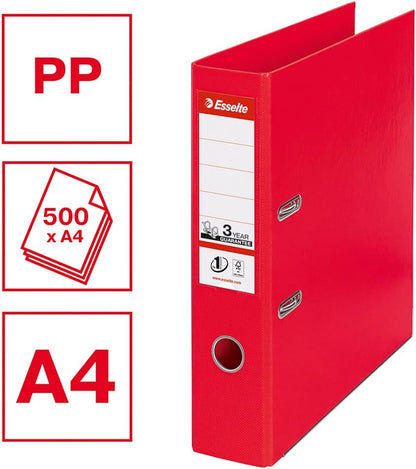Esselte No.1 Power A4 75 mm Vivida Lever Arch File - Red