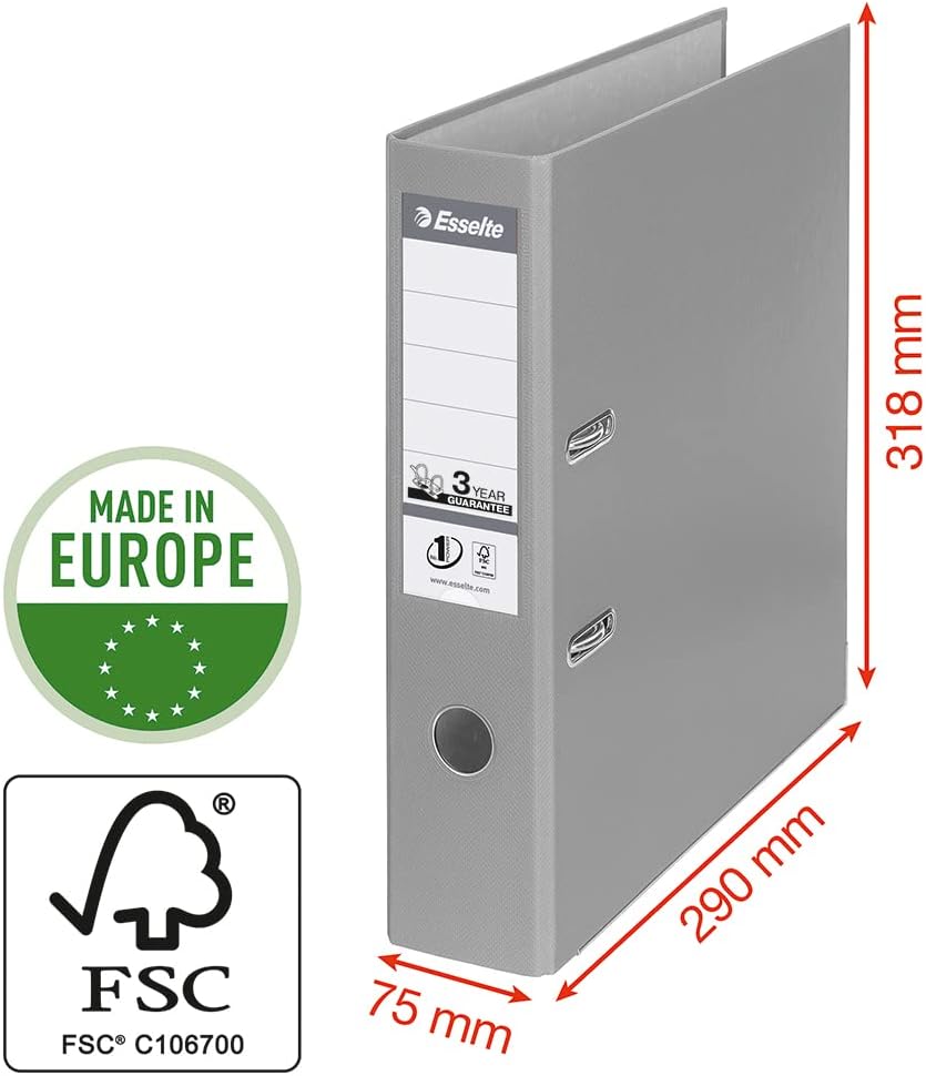 Esselte No.1 Power A4 75 mm Vivida Lever Arch File - Red