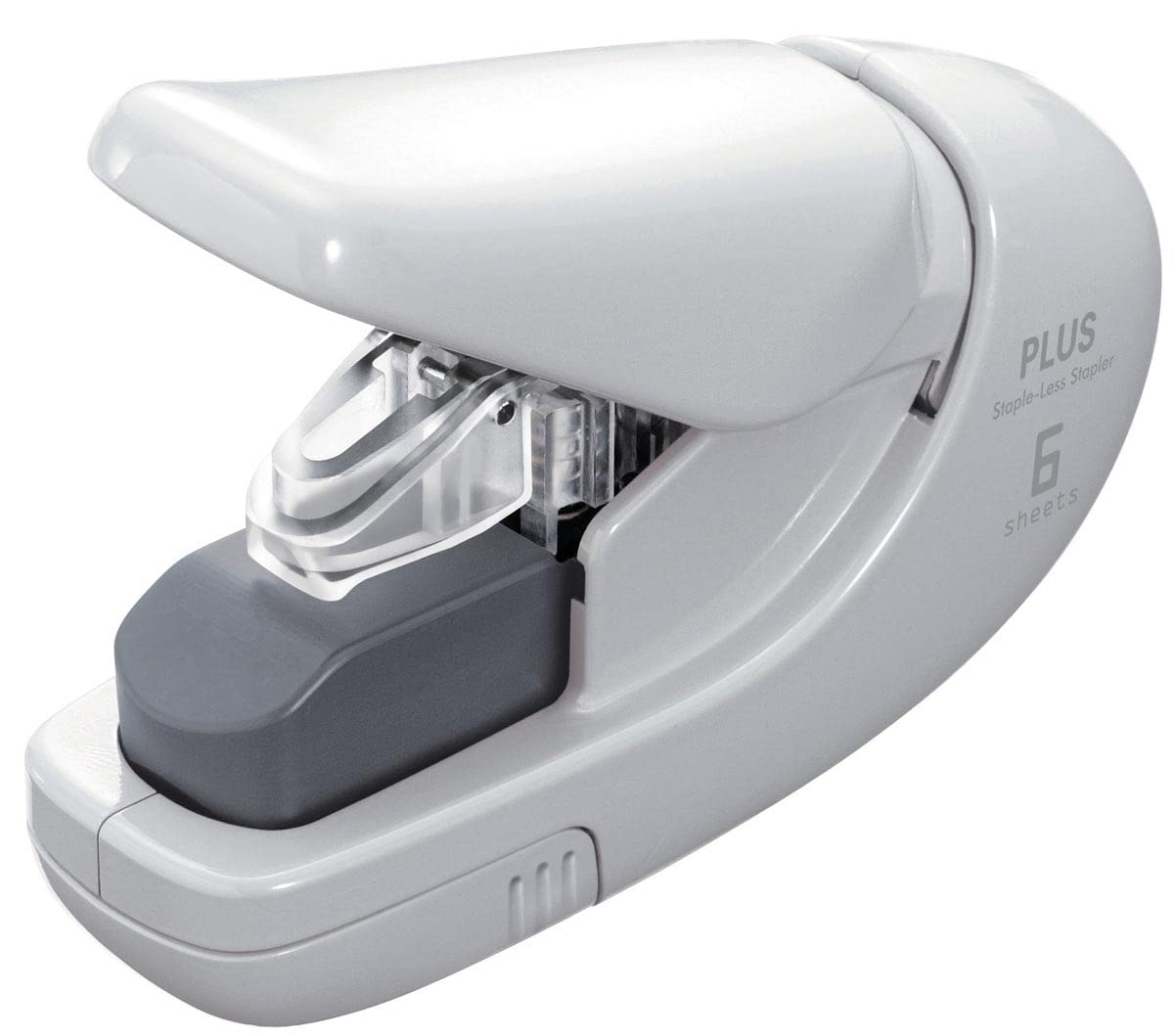 PLUS Japan, Staple-Free Stapler White, 5 sheet capacity, 1 piece pack (1 x 1 stapler