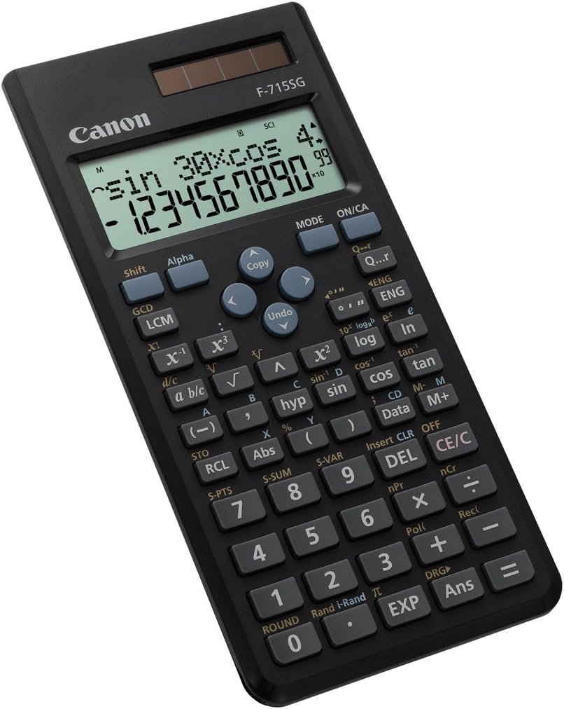 Canon F-715SG Calculator (Black) - Reliable, sustainable Scientific calculator