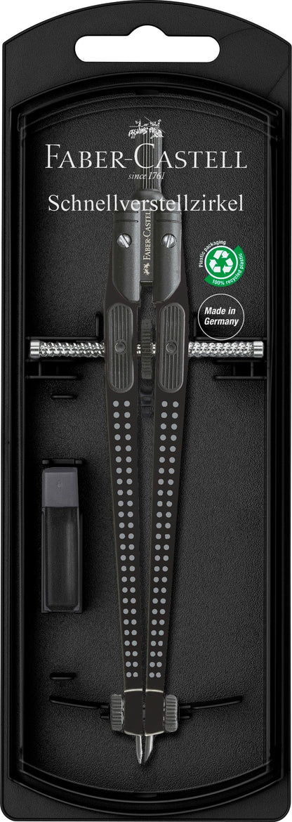 FABER-CASTELL 174434 - Brújula de ajuste rápido Grip, negro