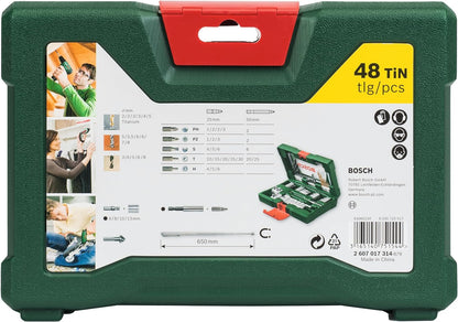 Bosch Accessories Bosch 48tlg. V-Line Titatium Bohrer und Bit Set (mit Magnetstab, für Holz, Stein und Metall, Zubehör Bohr- und Schraubwerkzeuge) 48 tlg.