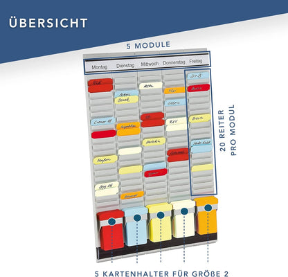 Franken PV1 T-Card Office Planner with German Headings 31.5 x 49 cm 20 Items