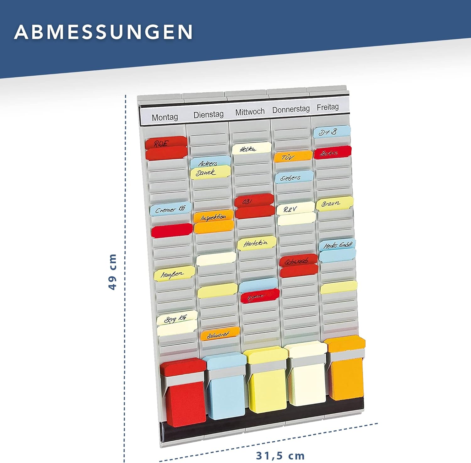 Franken PV1 T-Card Office Planner with German Headings 31.5 x 49 cm 20 Items