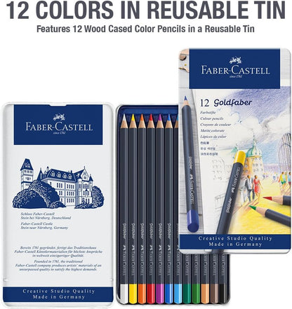 Faber-Castell Creative Studio, Goldfaber, Colour Pencil Set, Multicoloured, Tin Of 12