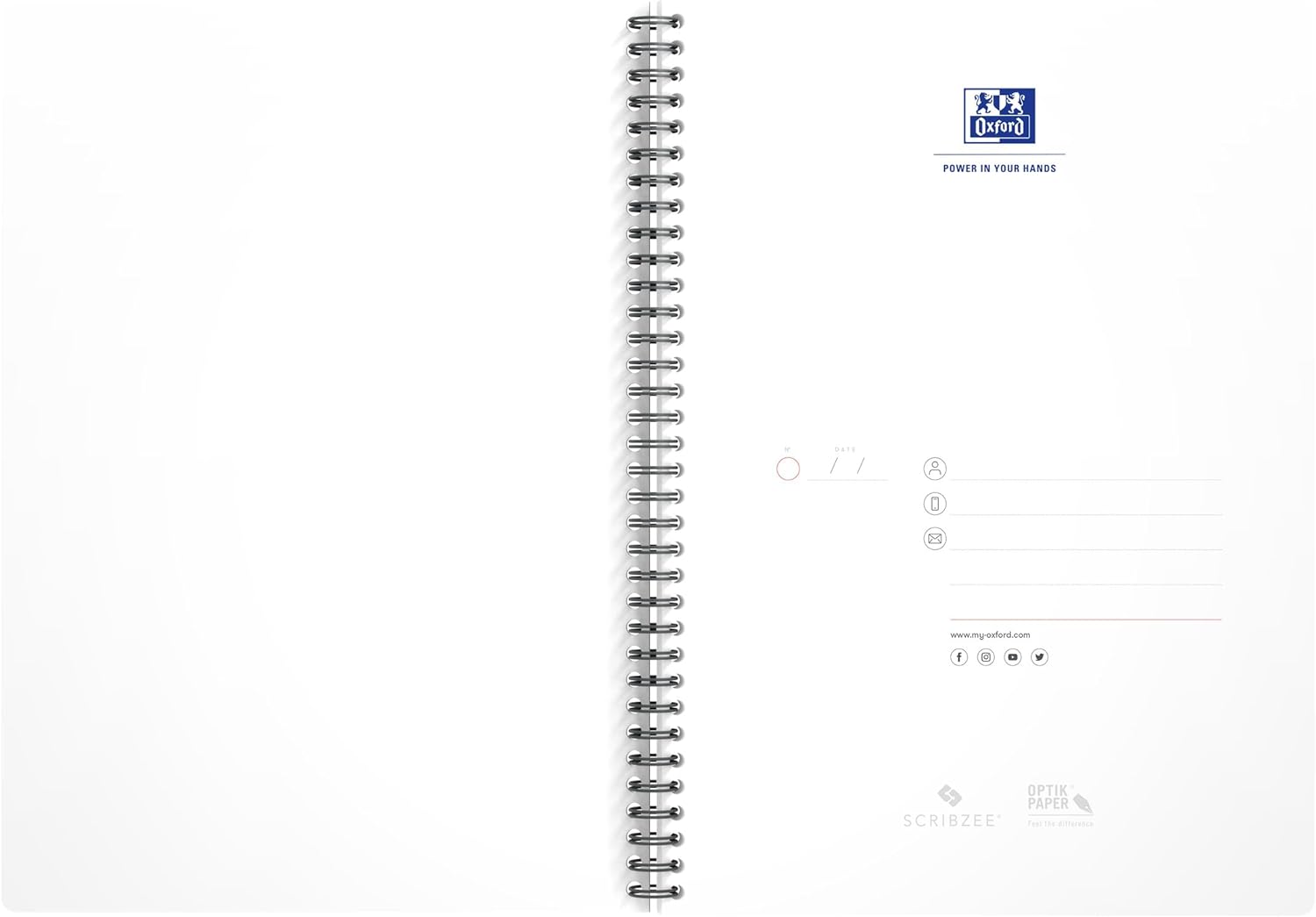Oxford Office 353002406 Notebook Spiral 5 mm Squared 90 g/m