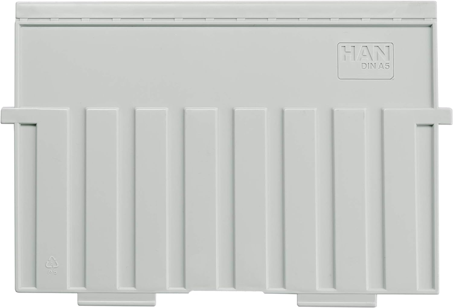HAN 965-S-631, Card filing box Special Edition A5 landscape. Innovative, attractive design holds 800 cards with lock, readjustable lid supplied with large inscription label, light-grey-translucent
