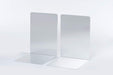 MAUL Buchstütze aus Aluminium (2er Pack) 16x15x21cm | Bücherhalter, Organizer für Kinder, Bücher, Büro, Regal | Bücherstütze im stilvollen Aluminium Design, möbelschonender Buchhalter | Silber