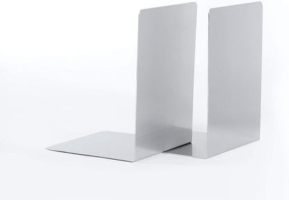 MAUL Buchstütze aus Aluminium (2er Pack) 16x15x21cm | Bücherhalter, Organizer für Kinder, Bücher, Büro, Regal | Bücherstütze im stilvollen Aluminium Design, möbelschonender Buchhalter | Silber