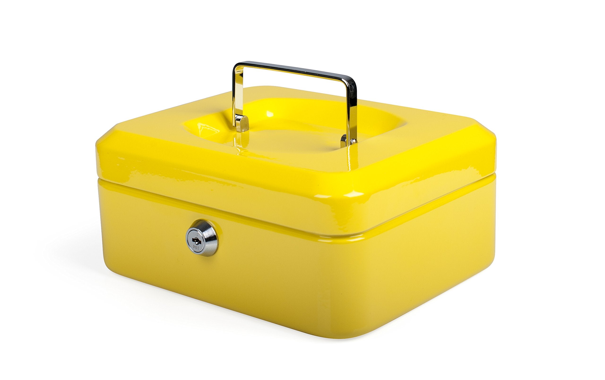 PAVO Premium 8-Inch Metal Cash Box with 2 Keys and Removable Change Tray