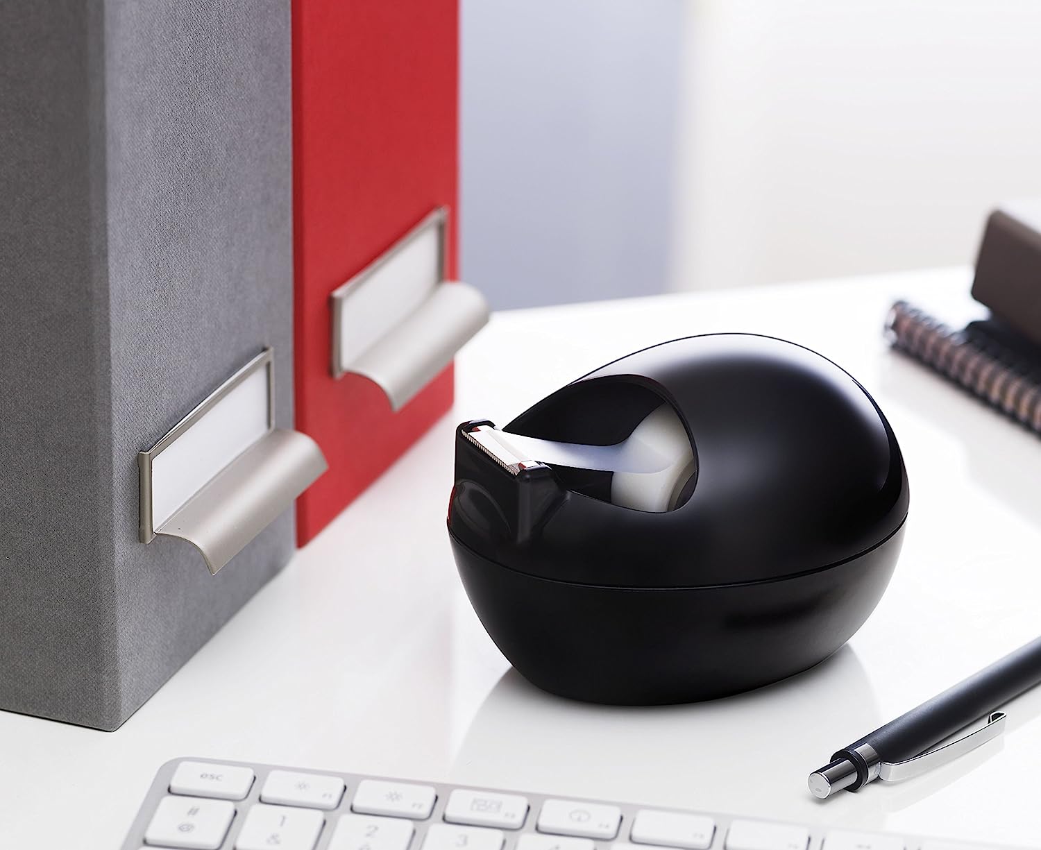 Scotch Magic Tape Dispenser by Karim Rashid (Black) with 1 roll of Scotch Magic Tape, 19mm x 7.5m (C36-B-EU