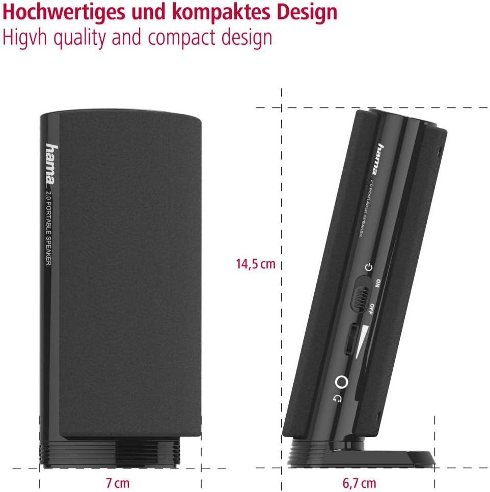 Hama Multimedia Lautsprecher E 80 schwarz & PC Lautsprecher Sonic Mobil 183 schwarz/rot