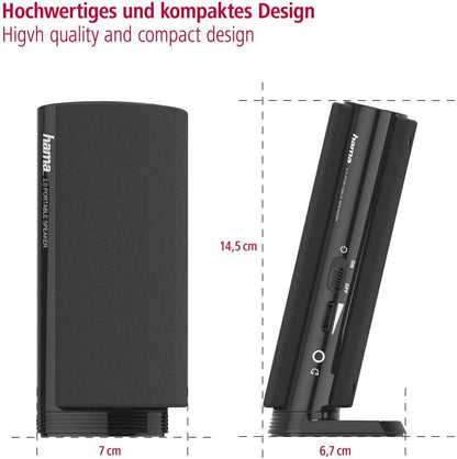 Hama Multimedia Lautsprecher E 80 schwarz & PC Lautsprecher Sonic Mobil 183 schwarz/rot
