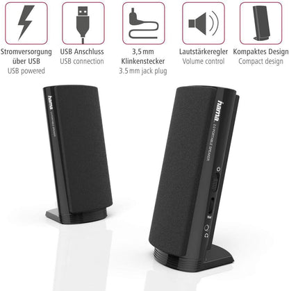 Hama Multimedia Lautsprecher E 80 schwarz & PC Lautsprecher Sonic Mobil 183 schwarz/rot