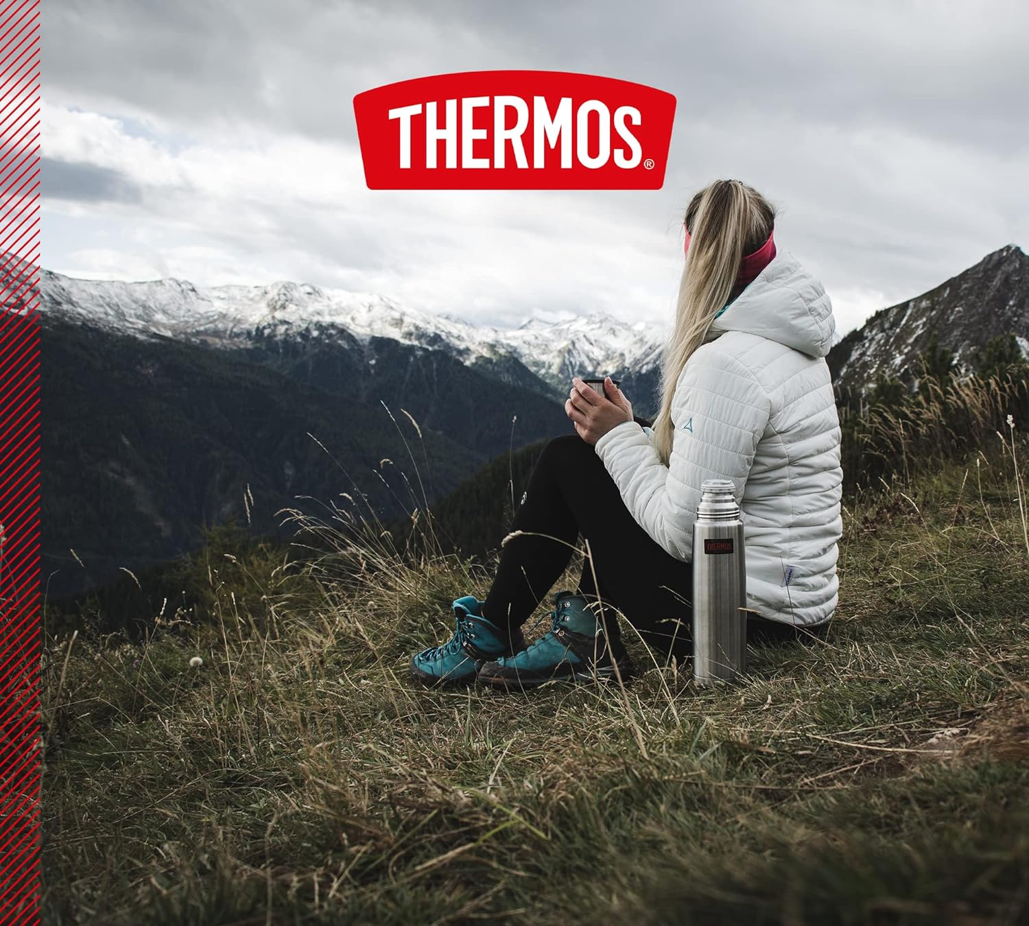 Thermos Thermax Insulated Flask, Silver, 1 Litre